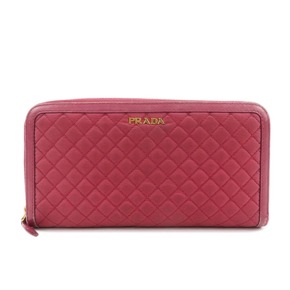 Prada Quilted Nylon Zippy Wallet Red